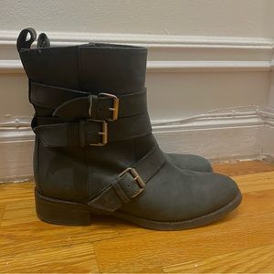 MADEWELL Black Nubuck buckle moto boots 9